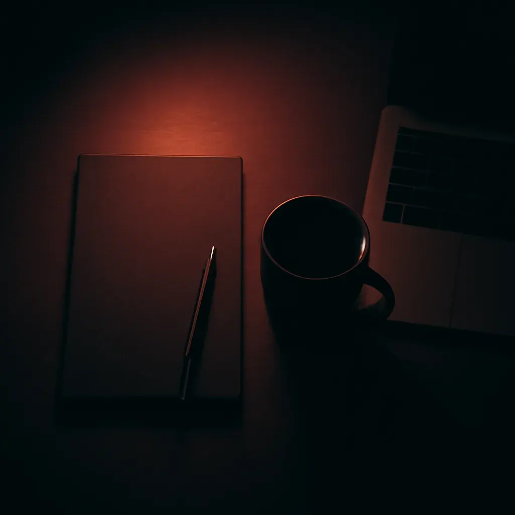 Duotone-processed workspace detail image